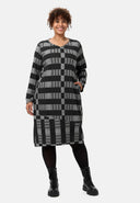 'Karina' Kleid - V-Ausschnitt & modernes Karomuster